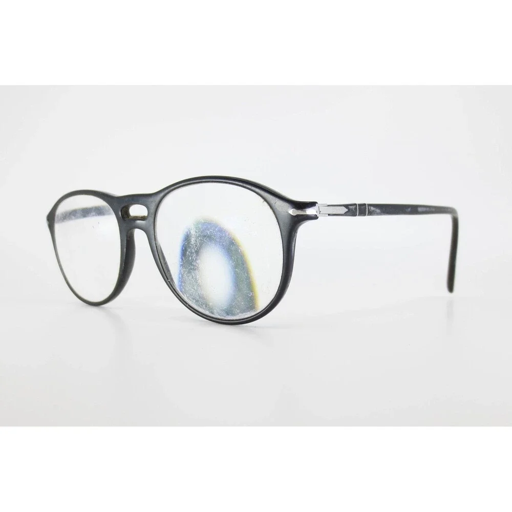 Persol 3202-V 95 Black Round Eyeglass Frames Hand Made in Italy 51-21-145